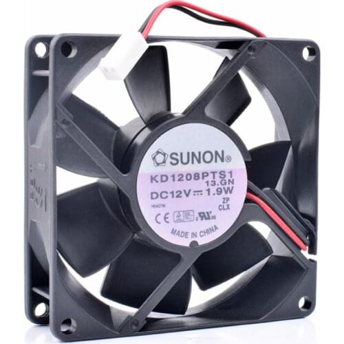 Original KD1208PTS1 8025 8cm 80x80x25mm 12V 1.9W computer chassis power cooling fan