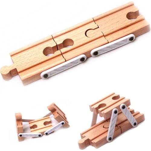P93double Sided Track Multi-function Straight Rail Adapter Converter Wood Track Accessories Compatible Wooden Train Track