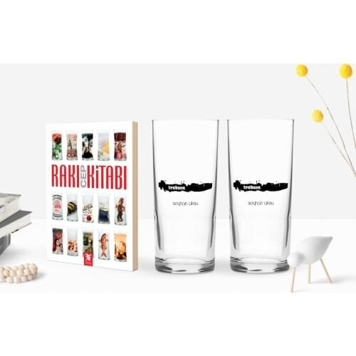 Personalized Colorful Printed Big Design Tourist Dual Arrack Cup and Raki Mobile Book Gift Seti-2