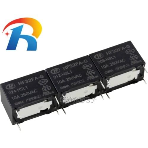 Free shipping 5PCS/lot Relay HF32FA-G-005-HSL1 HF32FA-G-012-HSL1 HF32FA-G-024-HSL1 4PIN 10A 5VDC 12VDC 24VDC
