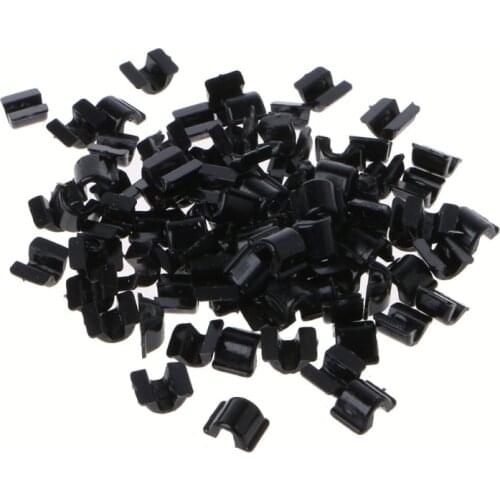 100Pcs Hair Ties DIY Glue-on Plastic Connectors Tools Elasitc Rubber Hair Band Link Buckles Add a Charm On Hairbands
