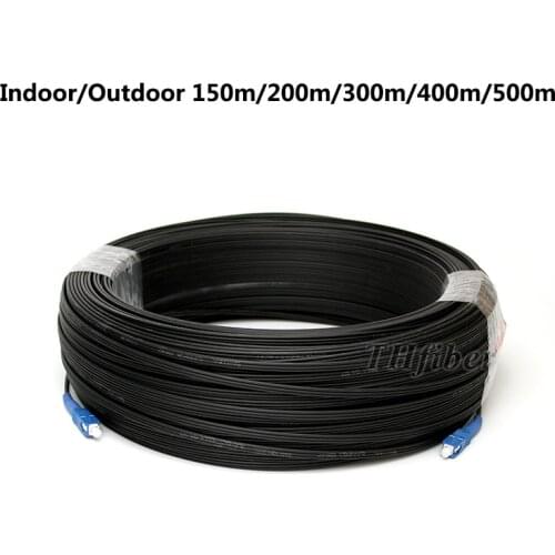 SC to SC single core cable FTTH optical fiber Indoor/Outdoor with self-supporting network cable 150m/200m/300m/400m/500m
