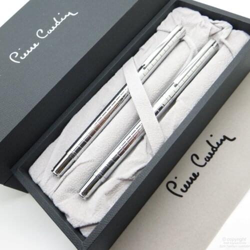 Pierre Cardin Hero Fountain Pen + Roller Pen Bright Chrome Pattern | İsme Special Pen | Gift Pen