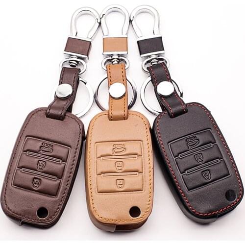 Fold Leather Folding car key cover Key cases For Kia Rio Sportage Ceed QL KX5 Sorento Cerato K2 K3 K4 K5 car keys accessories