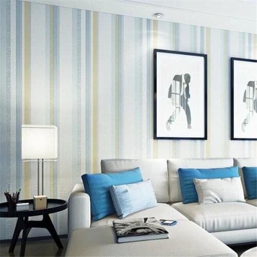 Wellyu Modern minimalist non-woven gold stripes wallpaper bedroom living room childrens room vertical striped wallpaper