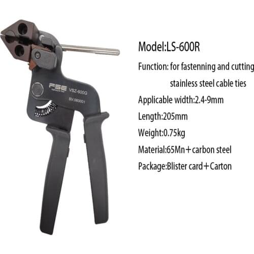 Stainless steel cable tie hand tie wire tightening tool for tie gun pliers automatic adjustment tensioning device ls-600 r