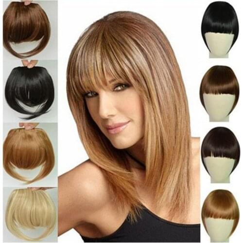 Resistant Synthetic Hair Front Bangs Fringe Clip in Hair Extensions