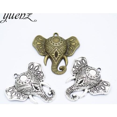 YuenZ 6pcs Metal elephant head charm fit necklace Pendants Making DIY 33*34mm D9237