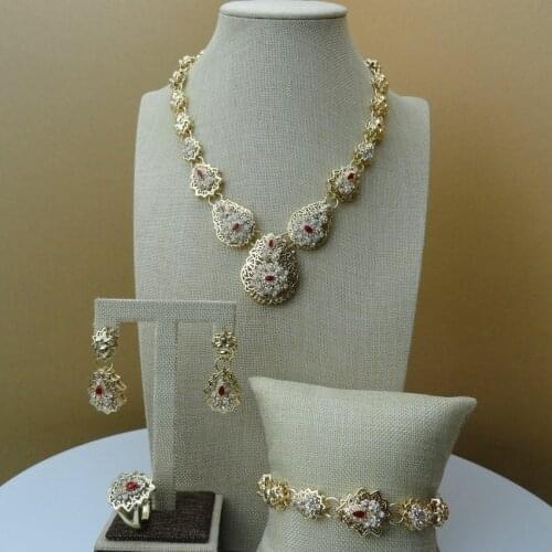 Yuminglai New Arrival Luxury African Ladies Accessories Unique Design Jewelry Sets FHK6267