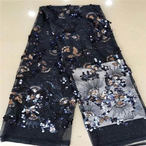 Green Latest French Nigerian sequins Lace Fabric High Quality Embroidered Tulle African Laces Fabric Wedding French Tulle Lace