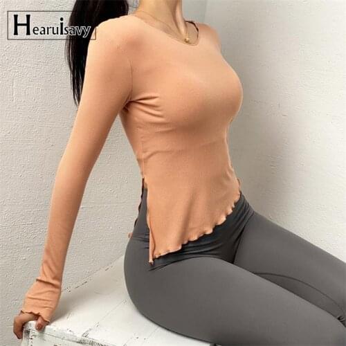 Soft Cotton Fitness Sport Shirts Women Solid Color High Elastic Gym Yoga Tops Running Breathable Long Sleeve T-Shirts