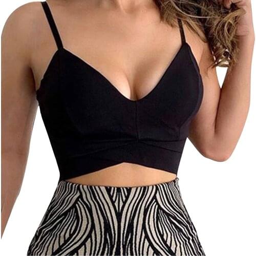 Womens Fashion Crop Tops Casual Sleeveless Slim Short Tank Top V-Neck Solid Color Sexy Cropped Vest Femme Camisole débardeurs