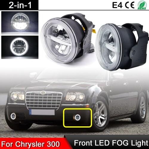 2-IN-1 LED FOG DRL Light Lamp For Chrysler 300 Base Sedan 4D 2005-2006 ,300C Sedan 4D 2005-2010 & 300C Srt8 Sedan 4D 2005-2006