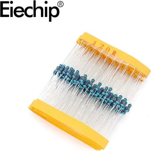 100pcs/lot 1/4W 1% Metal film resistor 120R 0.25W resistance 120 ohm Throught Hole