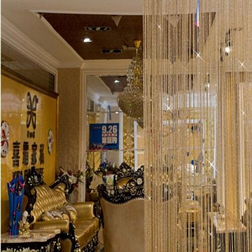 100x200cm Gold Door Curtains Flash Shiny Tassel Line Window Drapes for Living room Bedroom Partition Home Decor Cortinas T246#4