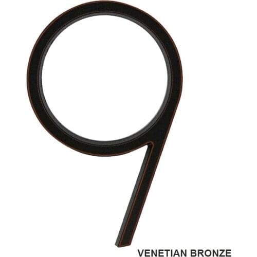 127mm Floating Modern House Number Satin Brass Door Home Address Numbers for House Digital Outdoor Sign Plates 5 Inch. #9