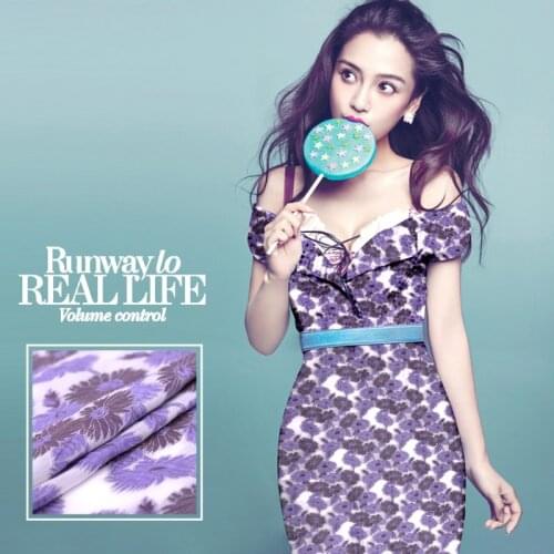 140cm thin section polyester fabric meter Italian fashion perspective jacquard fabric wholesale jacquard polyester cloth