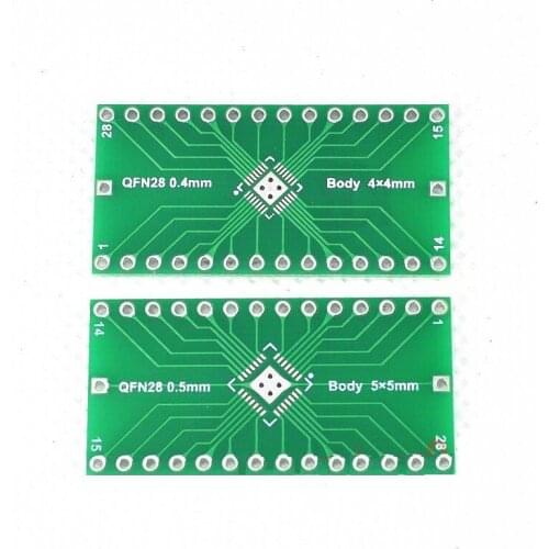 2PCS QFN28 0.4mm 0.5mm to 2.54mm DIP Adapter PCB Board Converter IC