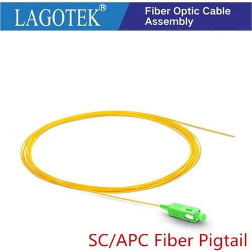 24/50/100/200/PCS SC/APC fiber Pigtail Simplex 9/125 Single Mode Fiber Optic Pigtail 0.9mm LSZH Yellow