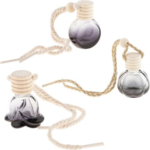 Car Hanging Bottle Perfume Pendant Fragrance Air Freshener Empty Glass Bottle For Essential Oils Diffuser Automobiles Ornaments