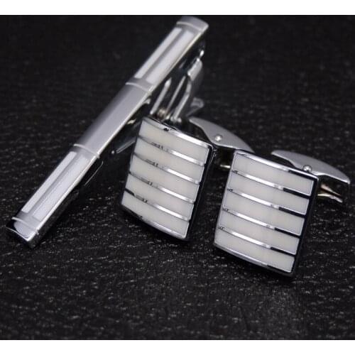 Free delivery, high quality mens and womens clothing brand tie clip, brand new fashion boutique White Stripe Tie clip