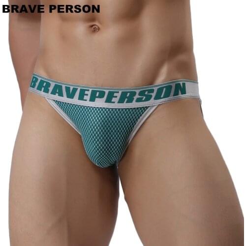BRAVE PERSON Brand Male Underwear Men Briefs New Arrivals Mens Sexy Underpants Low-waist Nylon Underwear Briefs For Man