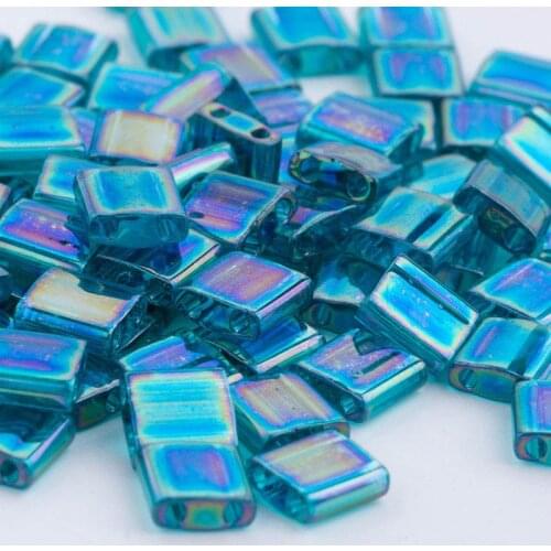 Taidian Miyuki Tila Beads For Handmade Jewelry Beads 5x5x1.9mm 2 Holes