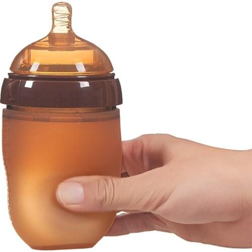 Hot Baby Soft Silicone Bottle Anti Colic Air Vent Wide Neck Natural Nursing Feeding Bottle for Infant BPA Free 250ml Baby Care