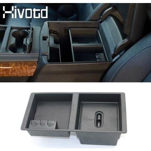 Hivotd For GMC SIERRA Central Armrest Storage Box Organizer Tray Holder Case Stowing Tidying Interior Accessories Car Styling