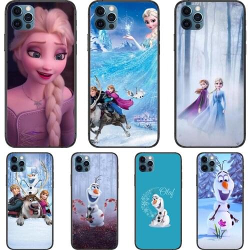 Frozen Sisters Anime Phone Cases cover For iphone 11 Pro Max case 12 8 7 6 S XR PLUS X XS SE 2020 mini black cell shell funda