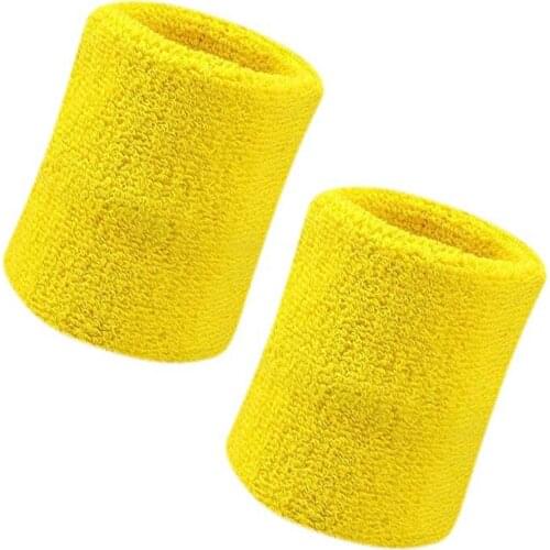 2PCS Colorful Cotton Unisex Sport Sweatband Wristband Wrist Protector Running Badminton Basketball Brace Terry Cloth Sweat Band