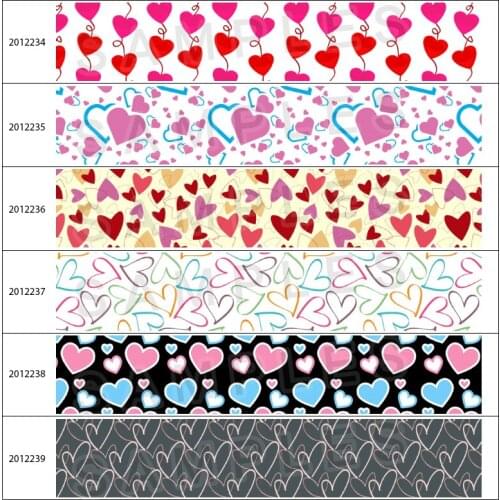 Valentines Day Sweet Love 10yards Love Pattern Printed Grosgrain/Satin Ribbon