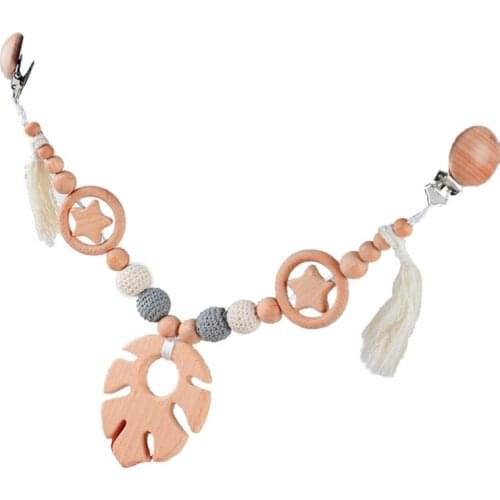 Baby Wooden Toys Pram Clip Hanging Baby Toys Mobile Bed Holder Music Rattle Pacifier Dummy Clip Play Gym Toys