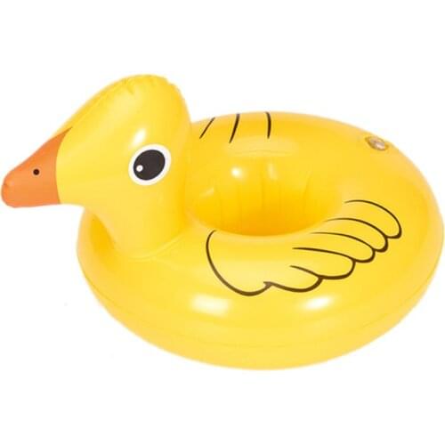 Children Toys Little Yellow Duck Cup Holder Inflatable Coaster Floating Drink Bottle Storage Rack