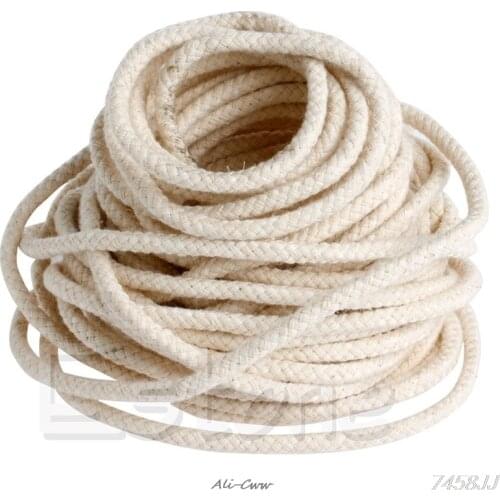 10M (33 ft) Braided Cotton Core Candle Making Wick For Oil Or Kerosene Lamps 4mm