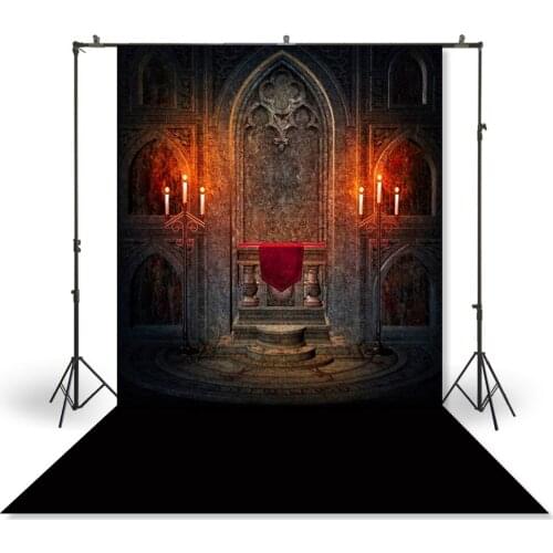 HUAYI Photography Backdrop Newborns Baby Child Photo Booth Background Old Dark Castle Studio Halloween Photodrops XT-4411