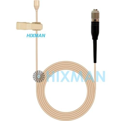 HIXMAN Beige LM2-CH OmniDirectiona Lav Lavalier Lapel Condenser Microphone For Audio Technica Hirose 4-Pin CH-Style Connector