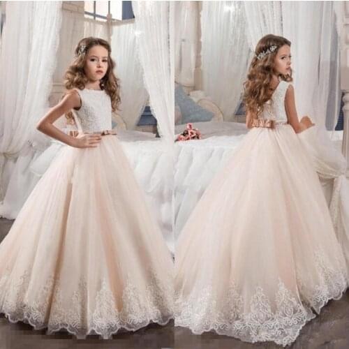 Lace Flower Girls Dresses For Wedding First Communion Dresses Party Prom Princess Gown Pageant Dresses