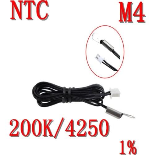 M4 screw ear NTC temperature sensor 200K/4250 NTC thermistor 200K B value 4250 1% probe temperature measurement NTC200K/4250