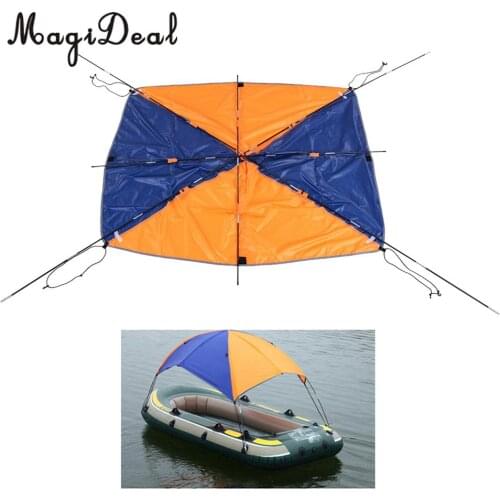 MagiDeal 2 /4 Person Inflatable Boat Sun Shelter Awning Top Cover Fishing Tent Sun Shade for Marine Canoe Kayak Boat Supplies