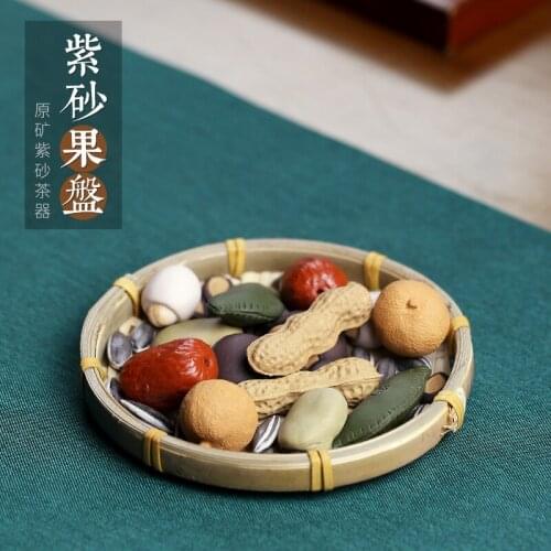 Undressed ore violet arenaceous furnishing articles pet lovely red jujube longan fruit bowl tea tea tea accessories
