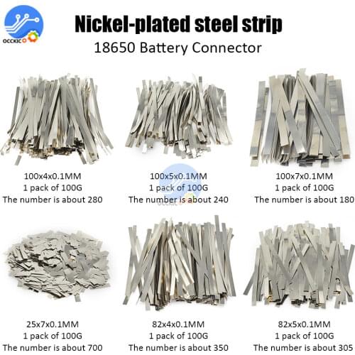 BMS 18650 Li-ion Battery Nickel Sheet Plate Nickel Plated Steel Belt Strip 0.1MM 18650 Cells Connector Welding