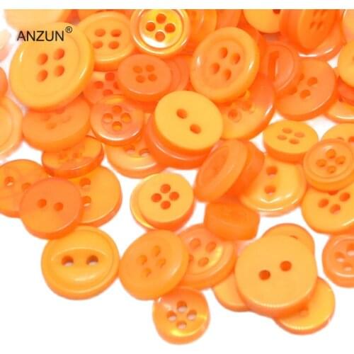 50g Mixed Button Approx 100pcs Mixed Sizes Buttons Fashion Fastener for Craft And DIY Button Orange DNK-08
