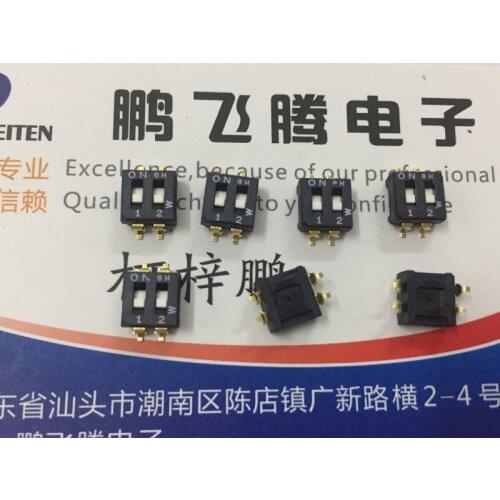 Original new 100% CWS-0201TB dial switch 2-bit piano type flat dial code SMD 2.54MM