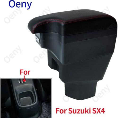 For SUZUKI SX4 Armrest center Car Armrest box Interior Parts Retrofit parts Storage box auto accessories Interior with USB LED