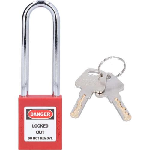 Industrial Safety Padlock 3in Nylon Beam Insulated Anti-Corrosion Engineering Safety Padlock with 2 Keys