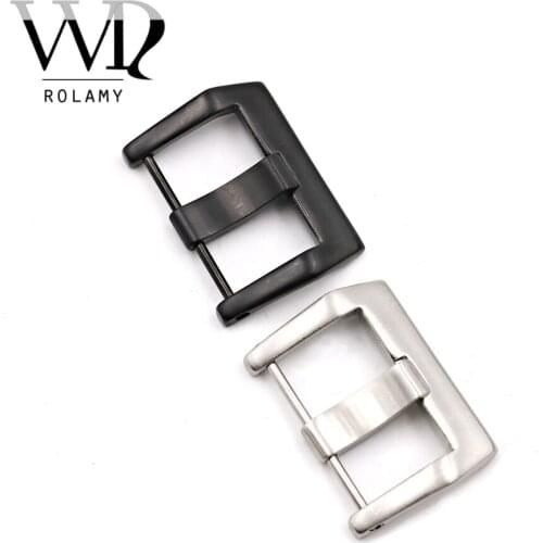 Rolamy 24mm Wholesale High Quality 316L Stainless Steel Watch Band Strap Belt Pre V Screw Pin Buckle For Bell&Ross