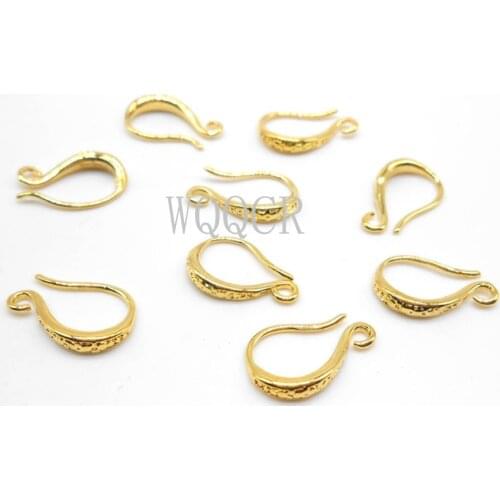 50PCS 18K Gold/Silver Frosted Hook Earrings DIY Jewelry Making for Women and Children Crystal Stone Accessories Wholesale