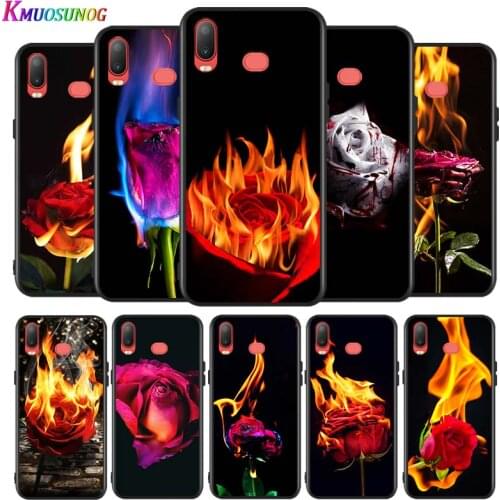 Fire Red Roses Silicone Cover For Samsung Galaxy A9 A8 Star A7 A6 A5 A3 Plus 2018 2017 2016 A750 Phone Case