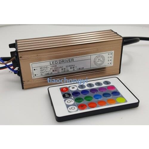 Waterproof 10W 20W 30W 50W 100W RGB LED Driver 24 Key Remote For RGB LED lamps Floodlight Spotlight